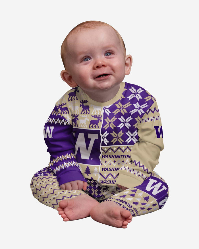 Washington Huskies Infant Busy Block Family Holiday Pajamas FOCO 12 mo - FOCO.com