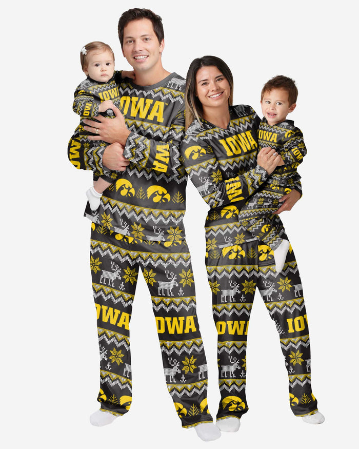 Iowa Hawkeyes Toddler Ugly Pattern Family Holiday Pajamas FOCO - FOCO.com