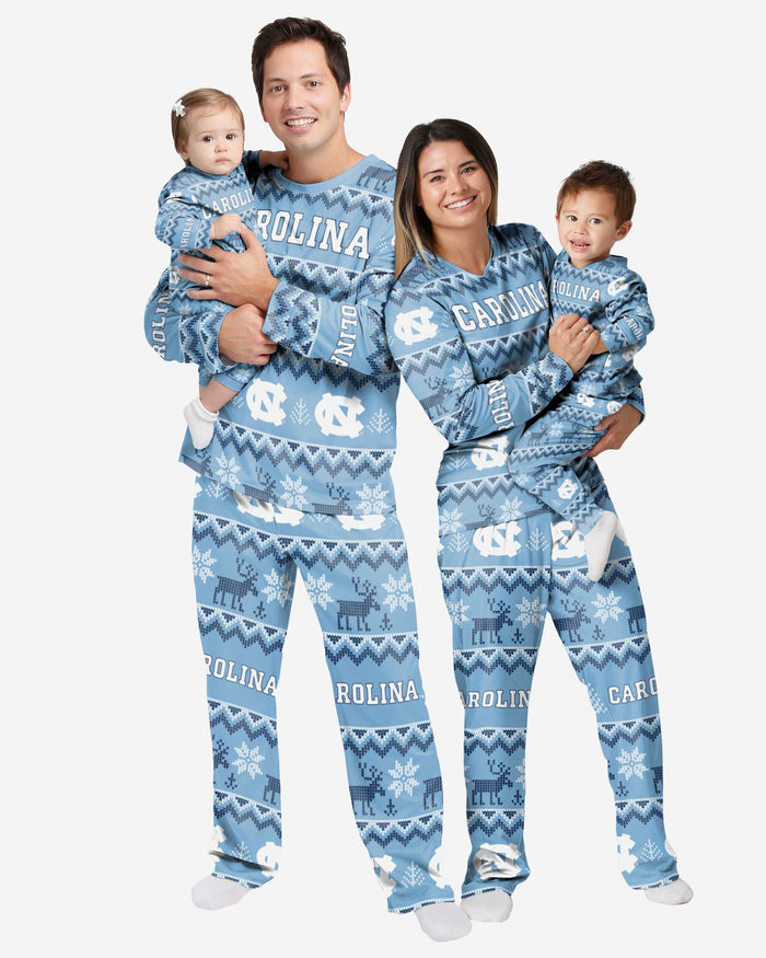 North Carolina Tar Heels Toddler Ugly Pattern Family Holiday Pajamas FOCO - FOCO.com