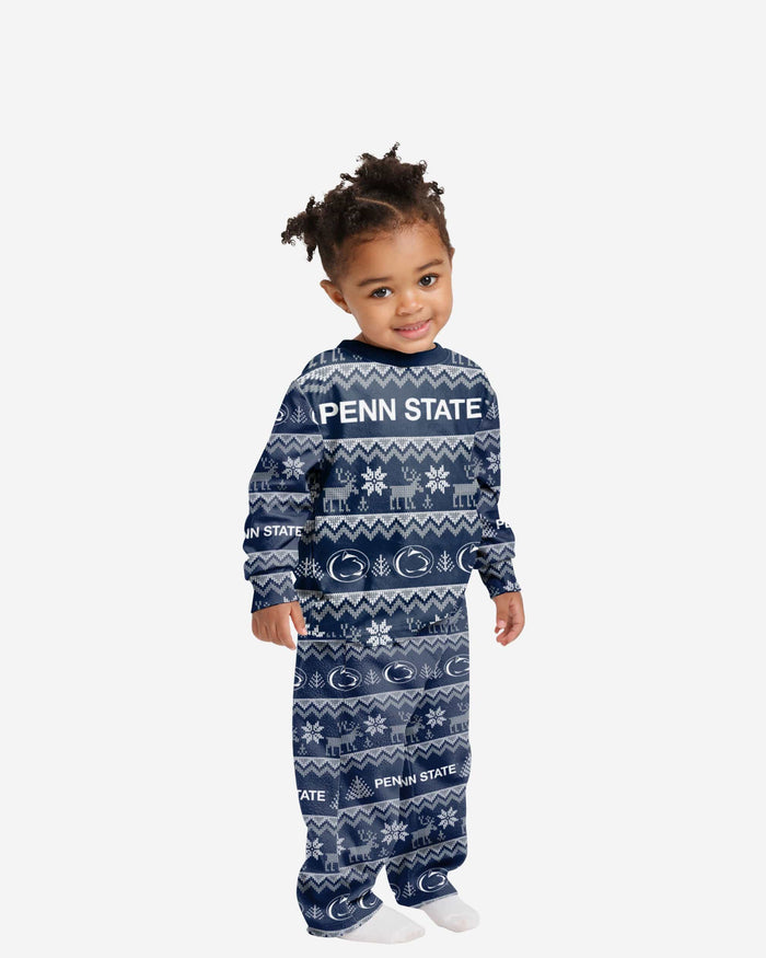Penn State Nittany Lions Toddler Ugly Pattern Family Holiday Pajamas FOCO 2T - FOCO.com