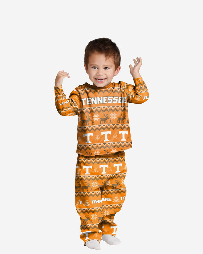 Tennessee Volunteers Toddler Ugly Pattern Family Holiday Pajamas FOCO 2T - FOCO.com