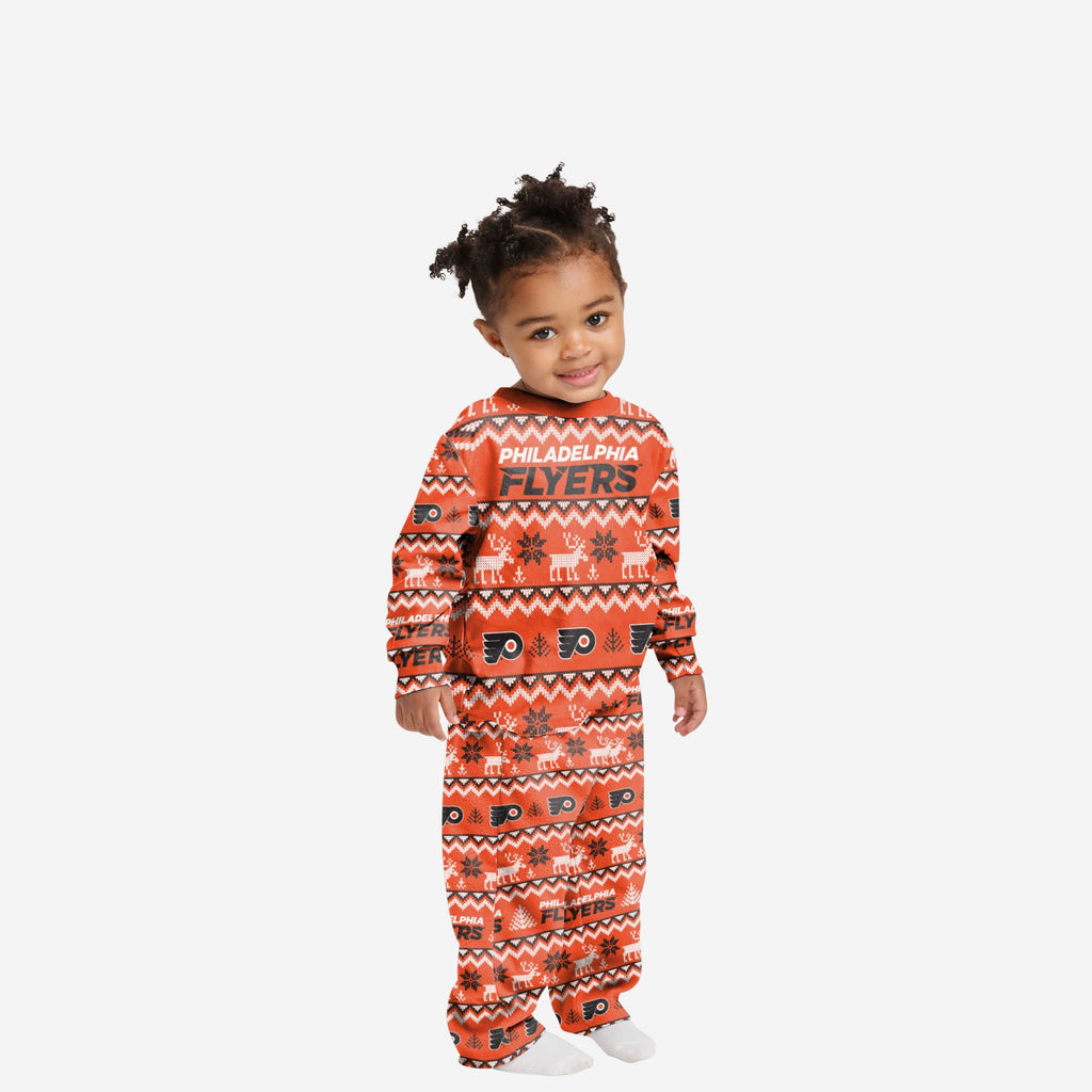 Philadelphia Flyers Toddler Ugly Pattern Family Holiday Pajamas FOCO 2T - FOCO.com