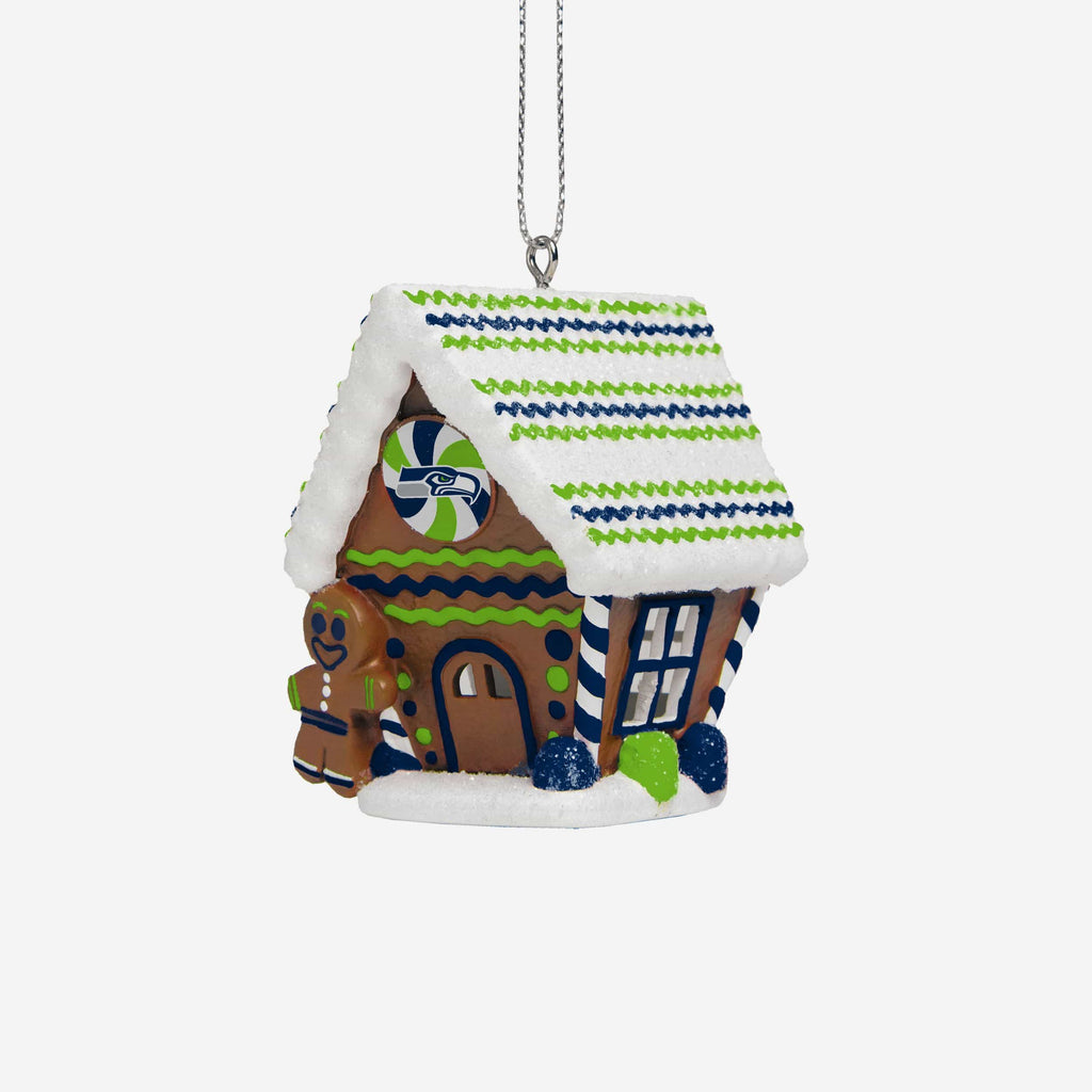 Seattle Seahawks Gingerbread House Ornament FOCO - FOCO.com