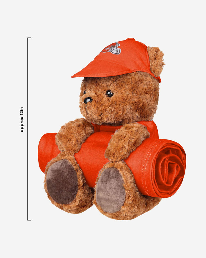 Cleveland Browns Throw Blanket With Plush Bear FOCO - FOCO.com