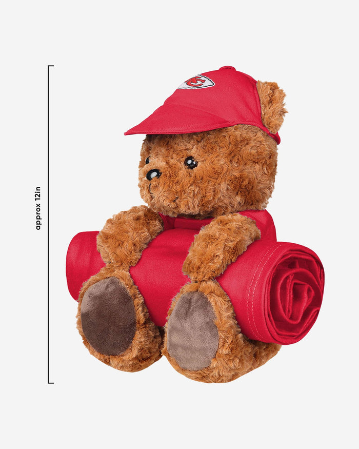 Kansas City Chiefs Throw Blanket With Plush Bear FOCO - FOCO.com