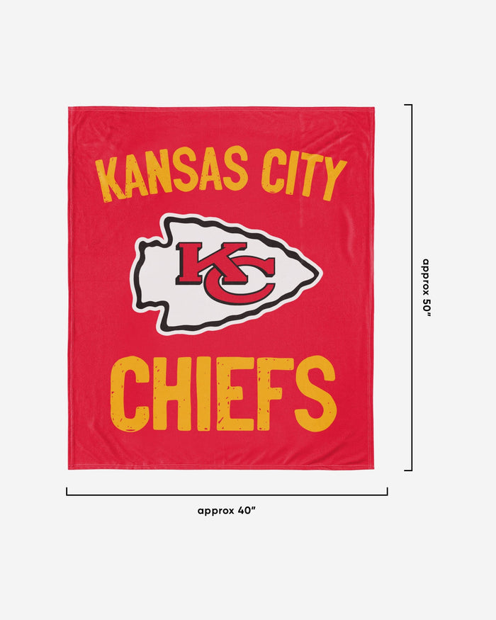 Kansas City Chiefs Throw Blanket With Plush Bear FOCO - FOCO.com