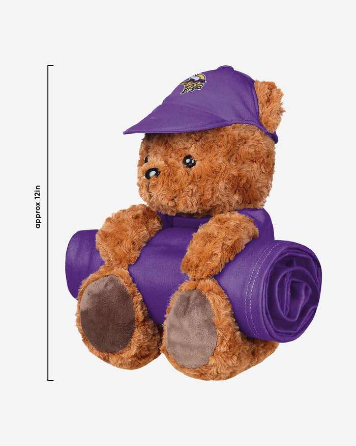 Minnesota Vikings Throw Blanket With Plush Bear FOCO - FOCO.com