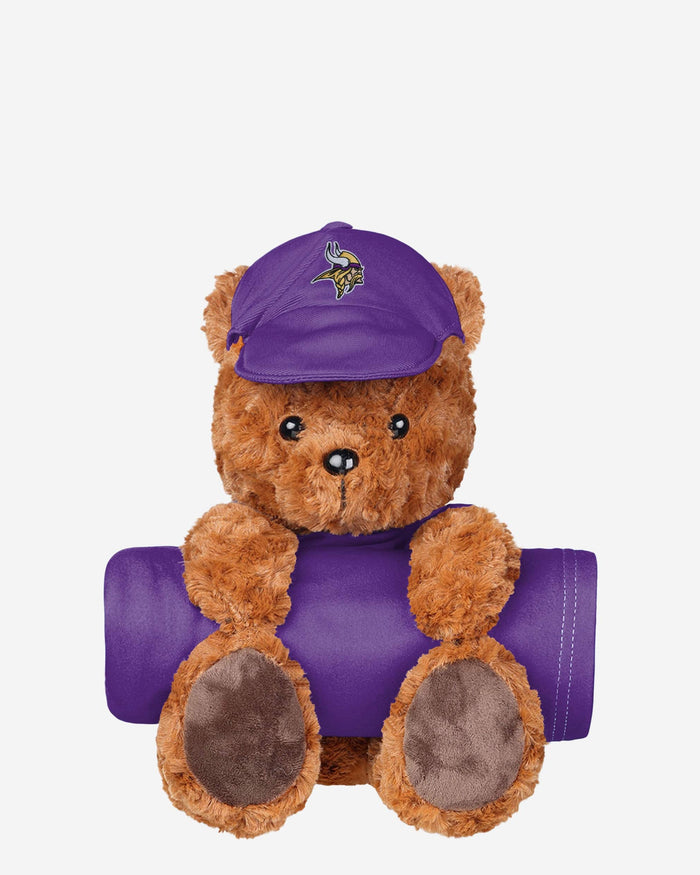 Minnesota Vikings Throw Blanket With Plush Bear FOCO - FOCO.com