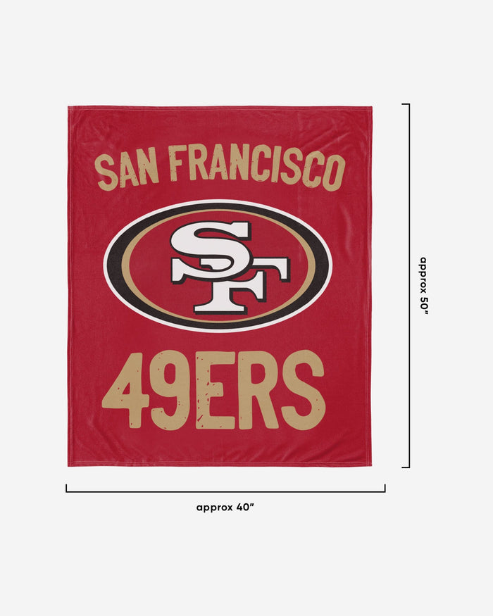 San Francisco 49ers Throw Blanket With Plush Bear FOCO - FOCO.com