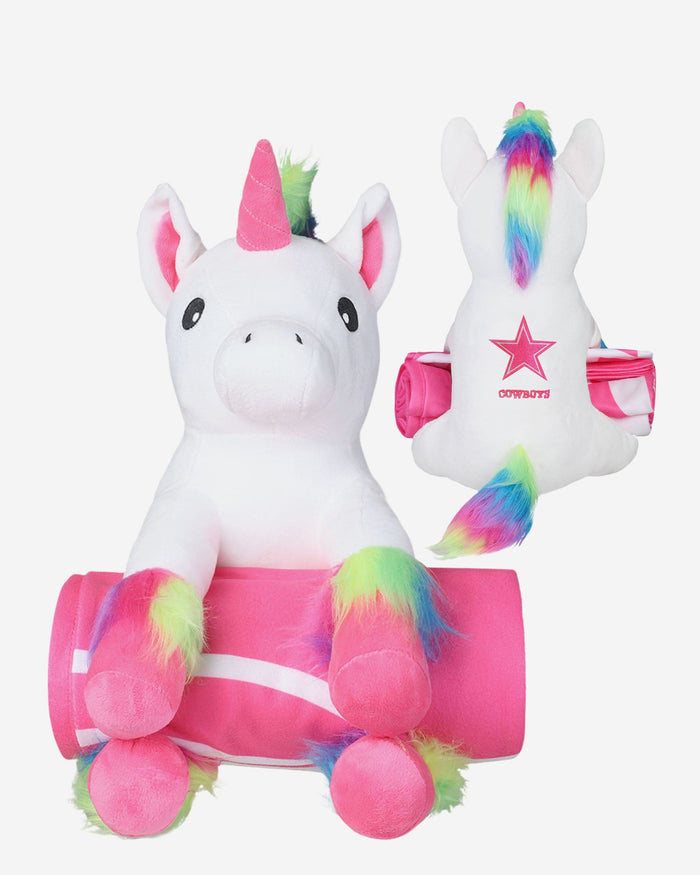 Dallas Cowboys Throw Blanket With Plush Unicorn FOCO - FOCO.com