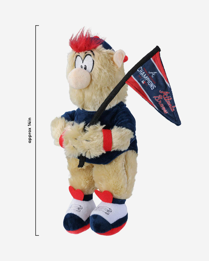 Atlanta Braves 2021 World Series Champions Medium Plush Mascot With Pennant FOCO - FOCO.com