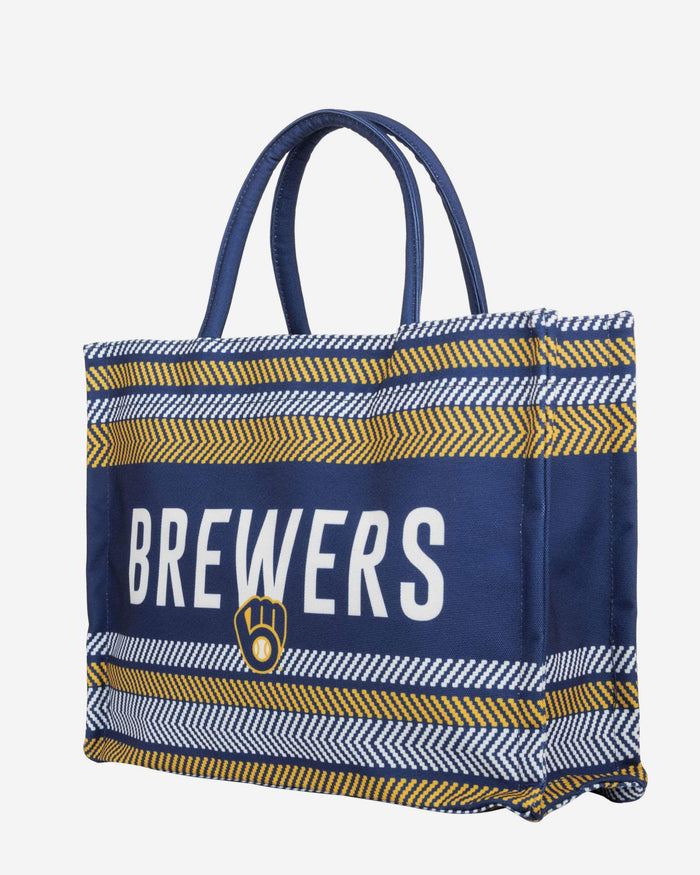 Milwaukee Brewers Stitch Pattern Canvas Tote Bag FOCO - FOCO.com