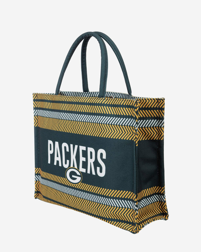 Green Bay Packers Stitch Pattern Canvas Tote Bag FOCO - FOCO.com