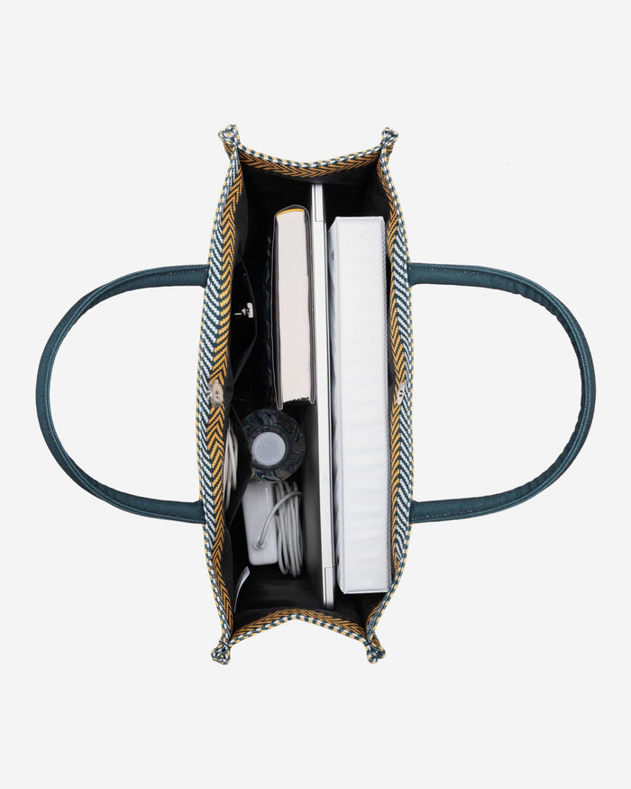 Green Bay Packers Stitch Pattern Canvas Tote Bag FOCO - FOCO.com