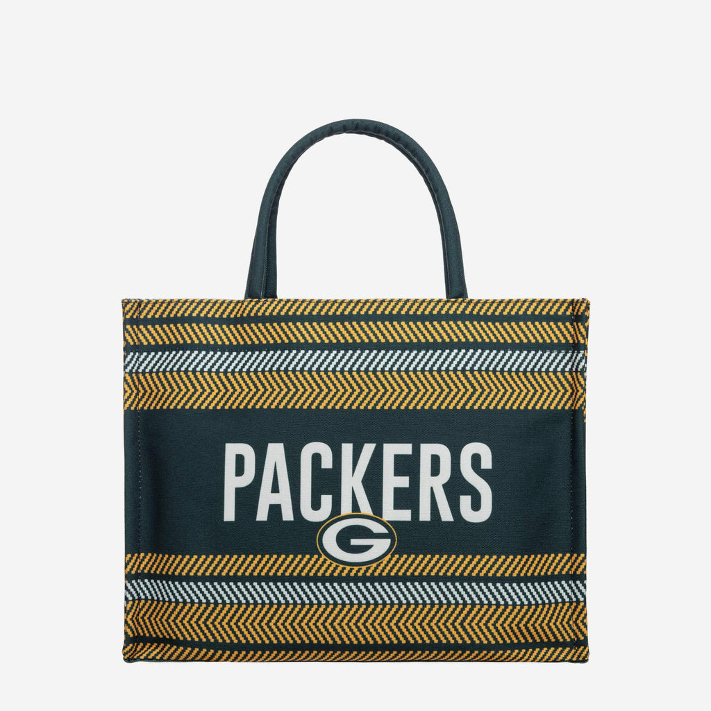 Green Bay Packers Stitch Pattern Canvas Tote Bag FOCO - FOCO.com