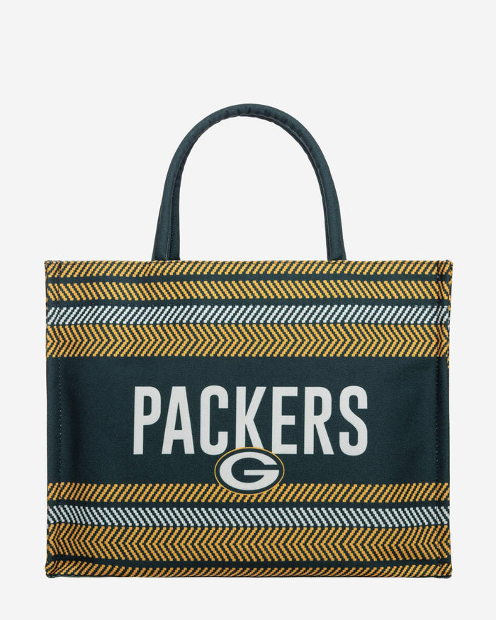 Green Bay Packers Stitch Pattern Canvas Tote Bag FOCO - FOCO.com