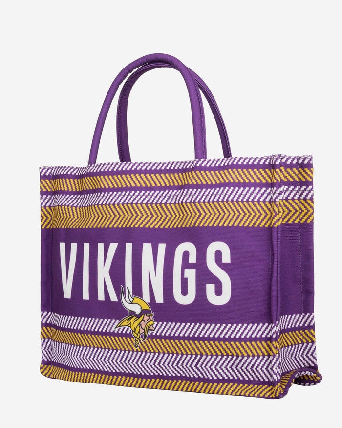 Minnesota Vikings Stitch Pattern Canvas Tote Bag FOCO - FOCO.com