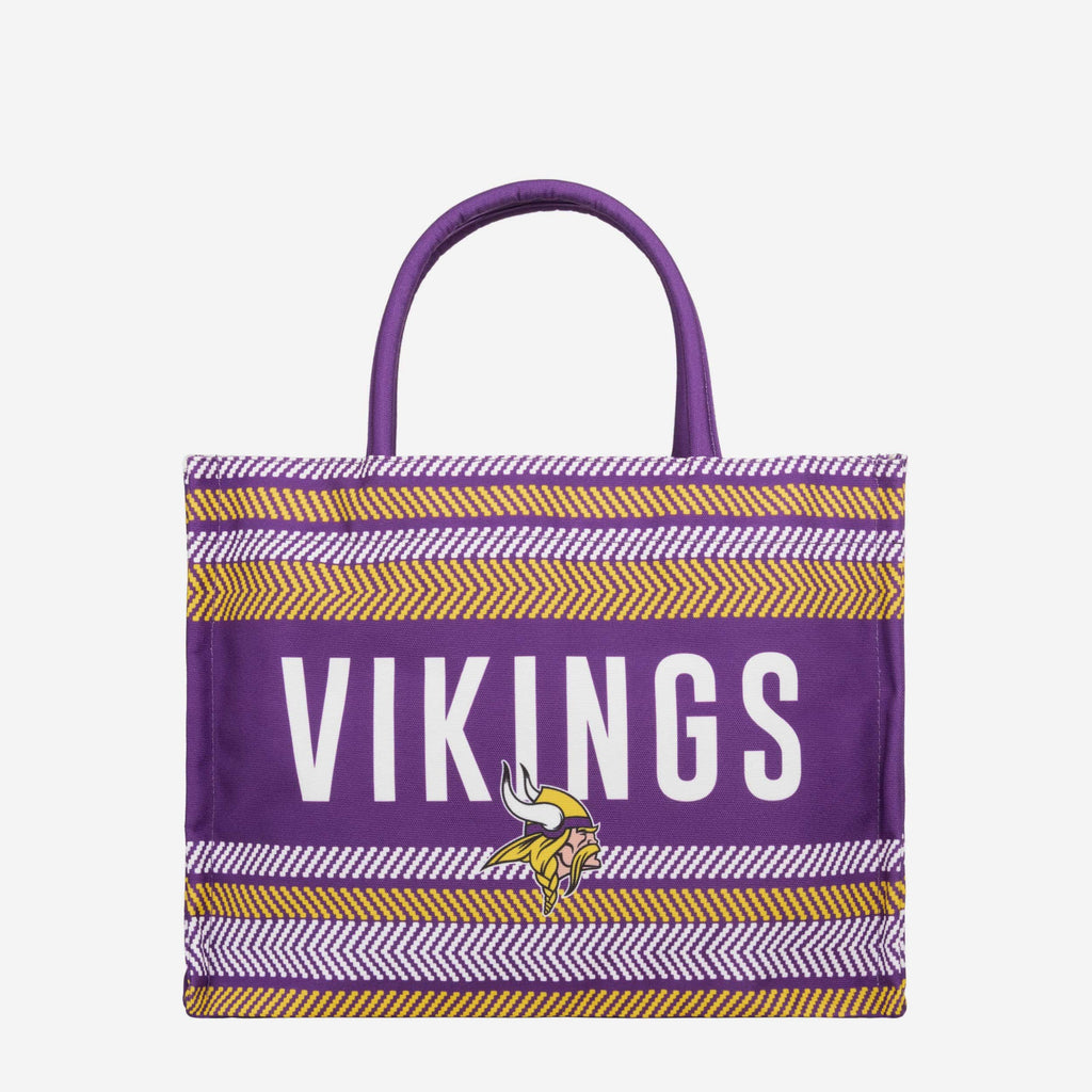 Minnesota Vikings Stitch Pattern Canvas Tote Bag FOCO - FOCO.com