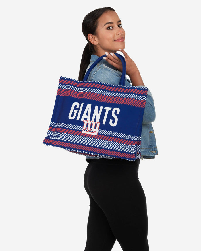 New York Giants Stitch Pattern Canvas Tote Bag FOCO - FOCO.com