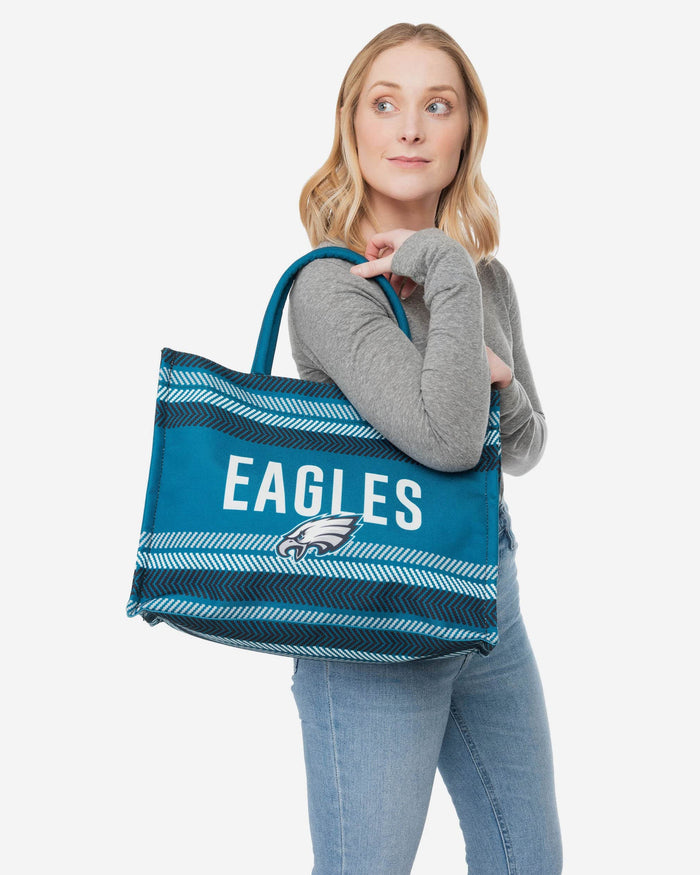 Philadelphia Eagles Stitch Pattern Canvas Tote Bag FOCO - FOCO.com