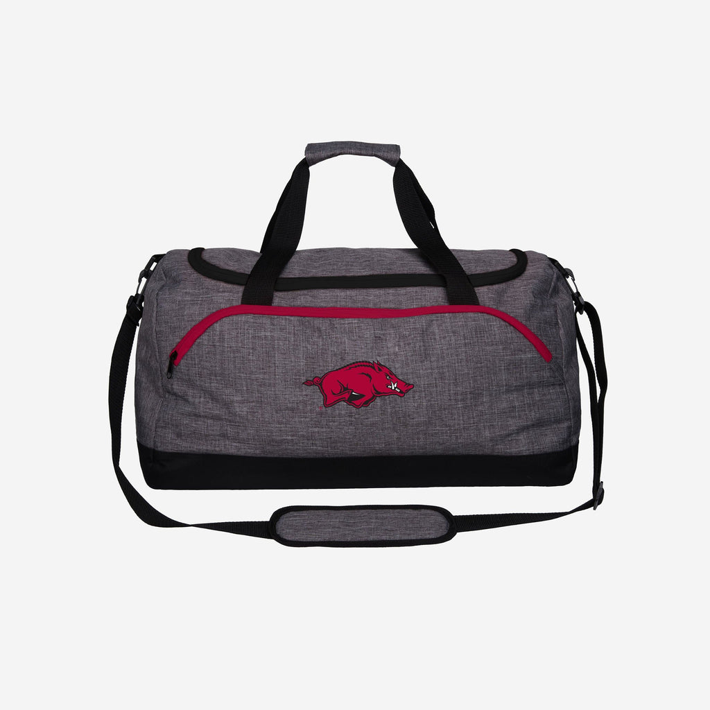 Arkansas Razorbacks Heather Grey Bold Color Duffle Bag FOCO - FOCO.com