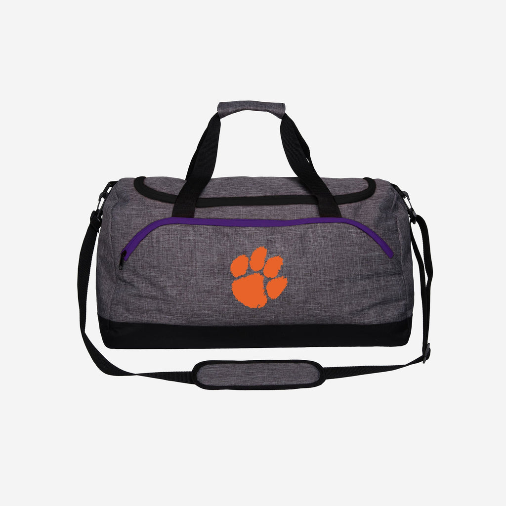 Clemson Tigers Heather Grey Bold Color Duffle Bag FOCO - FOCO.com