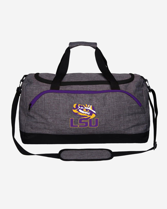 LSU Tigers Heather Grey Bold Color Duffle Bag FOCO - FOCO.com