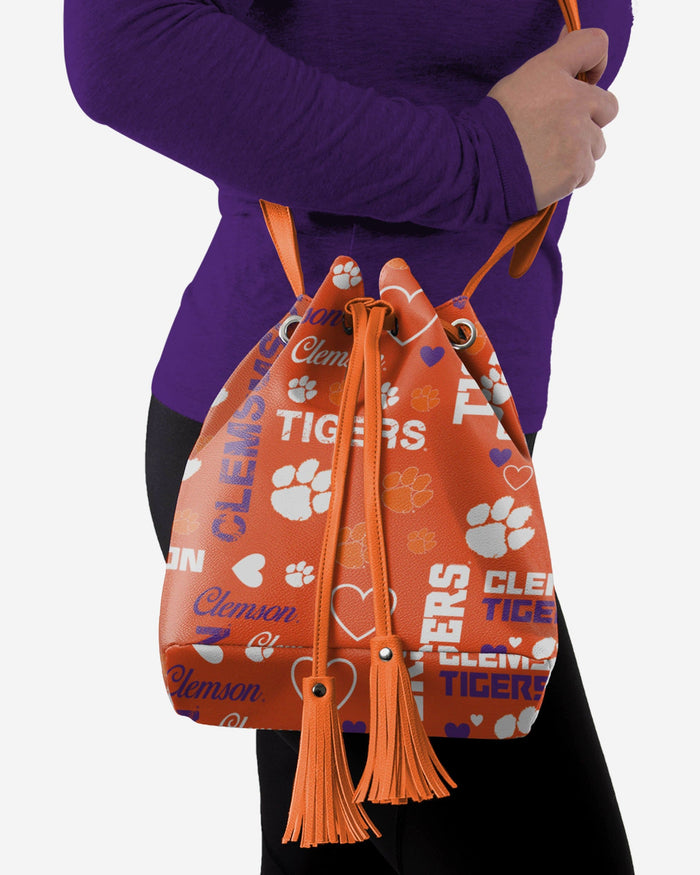 Clemson Tigers Logo Love Cinch Purse FOCO - FOCO.com