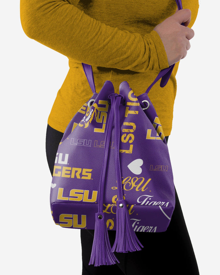 LSU Tigers Logo Love Cinch Purse FOCO - FOCO.com