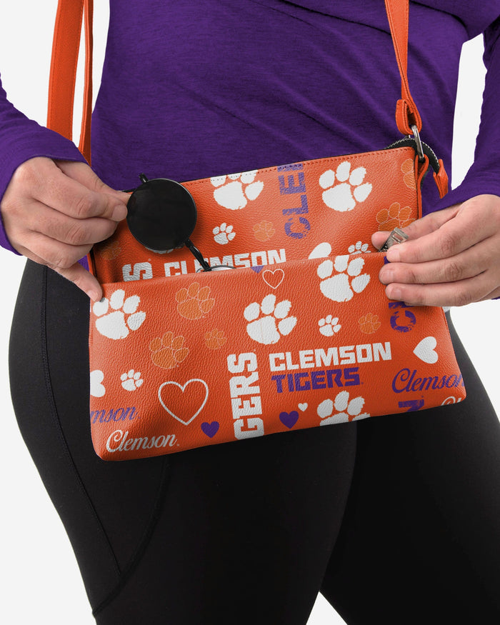 Clemson Tigers Logo Love Crossbody Purse FOCO - FOCO.com