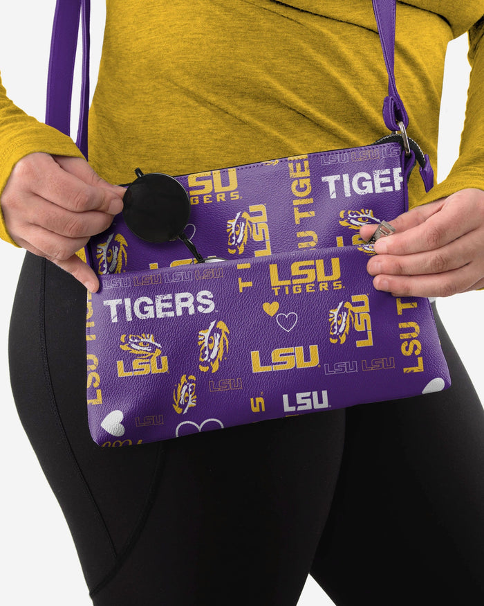 LSU Tigers Logo Love Crossbody Purse FOCO - FOCO.com