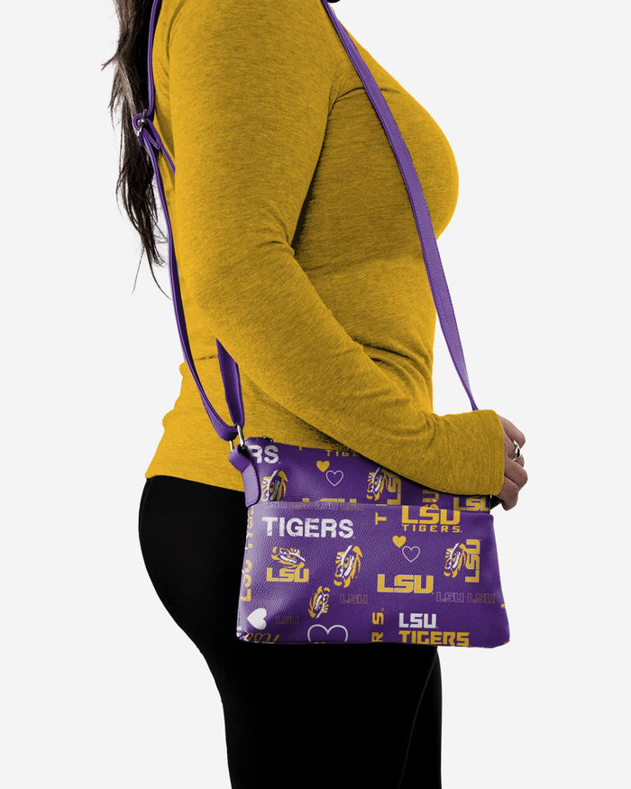 LSU Tigers Logo Love Crossbody Purse FOCO - FOCO.com