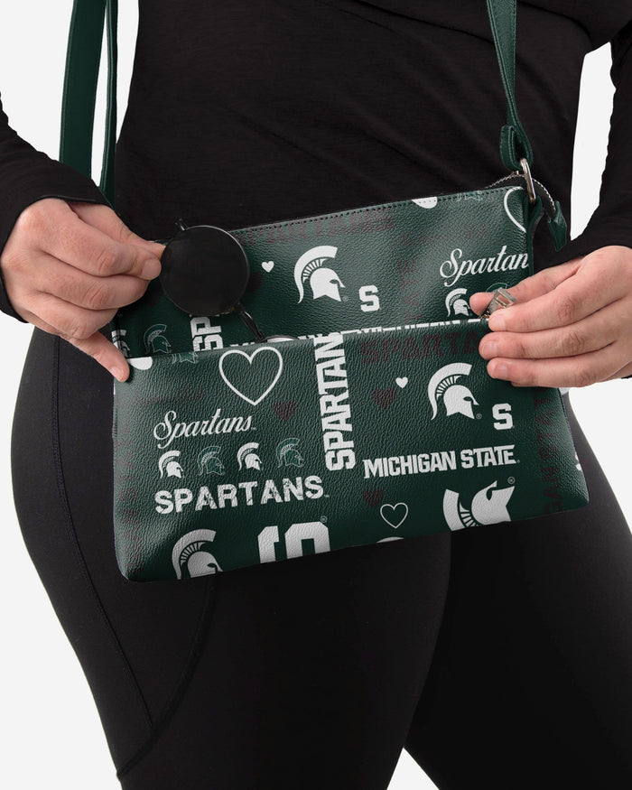 Michigan State Spartans Logo Love Crossbody Purse FOCO - FOCO.com