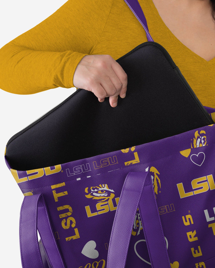 LSU Tigers Logo Love Tote Bag FOCO - FOCO.com