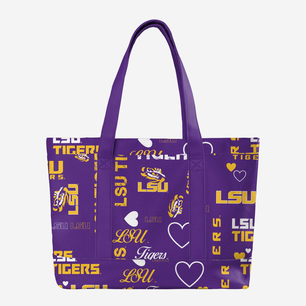 LSU Tigers Logo Love Tote Bag FOCO - FOCO.com