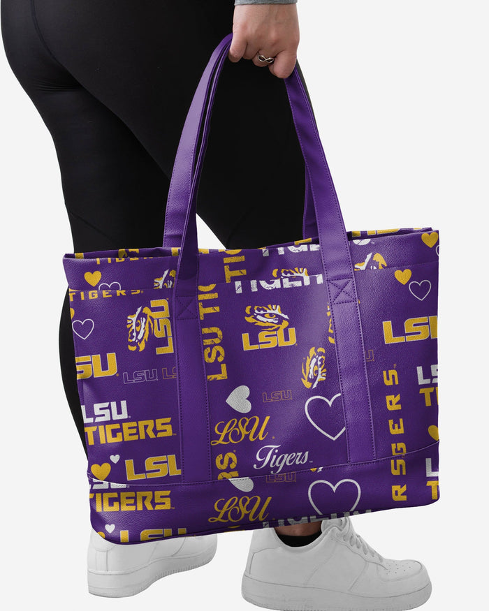 LSU Tigers Logo Love Tote Bag FOCO - FOCO.com