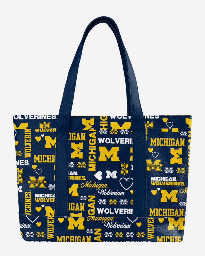 Michigan Wolverines Logo Love Tote Bag FOCO - FOCO.com