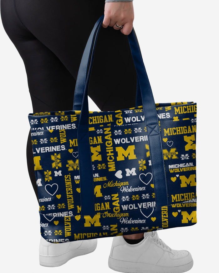 Michigan Wolverines Logo Love Tote Bag FOCO - FOCO.com