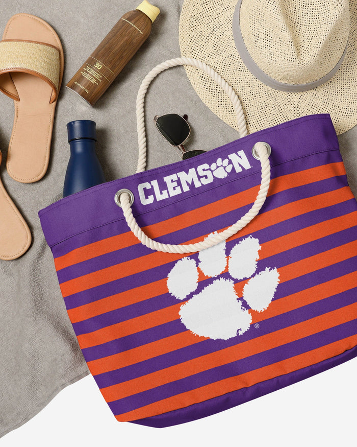 Clemson Tigers Nautical Stripe Tote Bag FOCO - FOCO.com