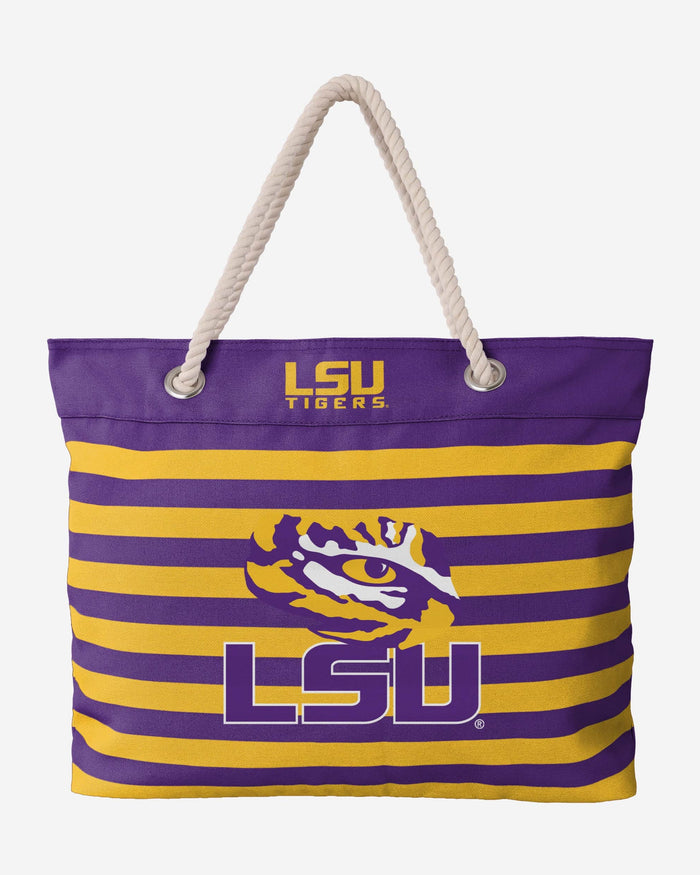 LSU Tigers Nautical Stripe Tote Bag FOCO - FOCO.com