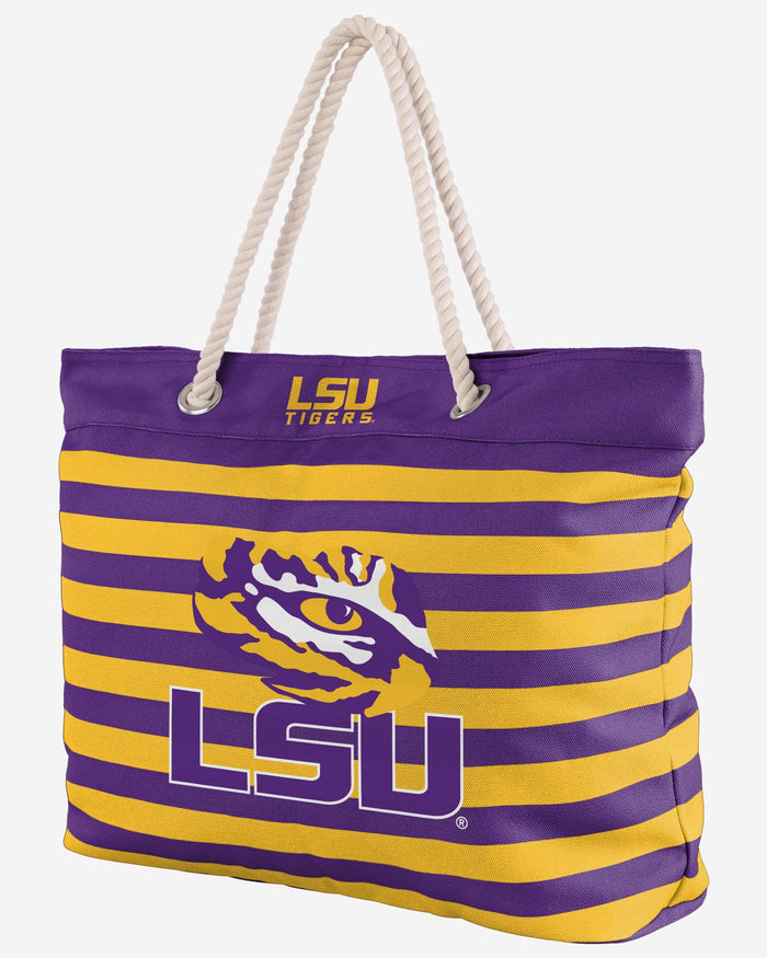 LSU Tigers Nautical Stripe Tote Bag FOCO - FOCO.com