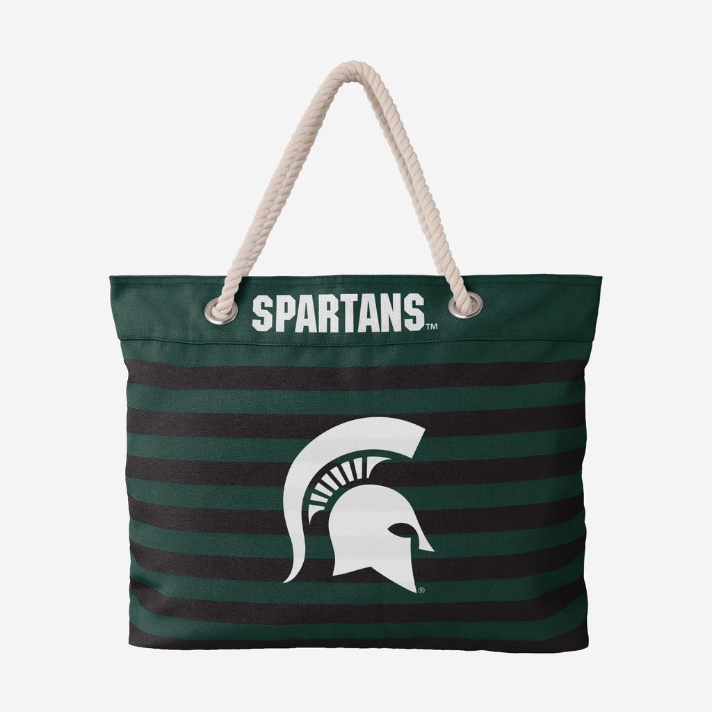 Michigan State Spartans Nautical Stripe Tote Bag FOCO - FOCO.com