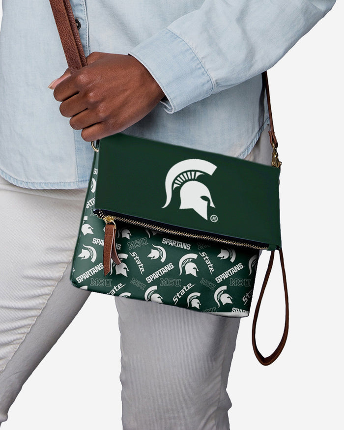 Michigan State Spartans Printed Collection Foldover Tote Bag FOCO - FOCO.com