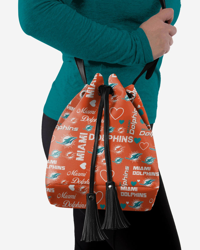 Miami Dolphins Logo Love Cinch Purse FOCO - FOCO.com