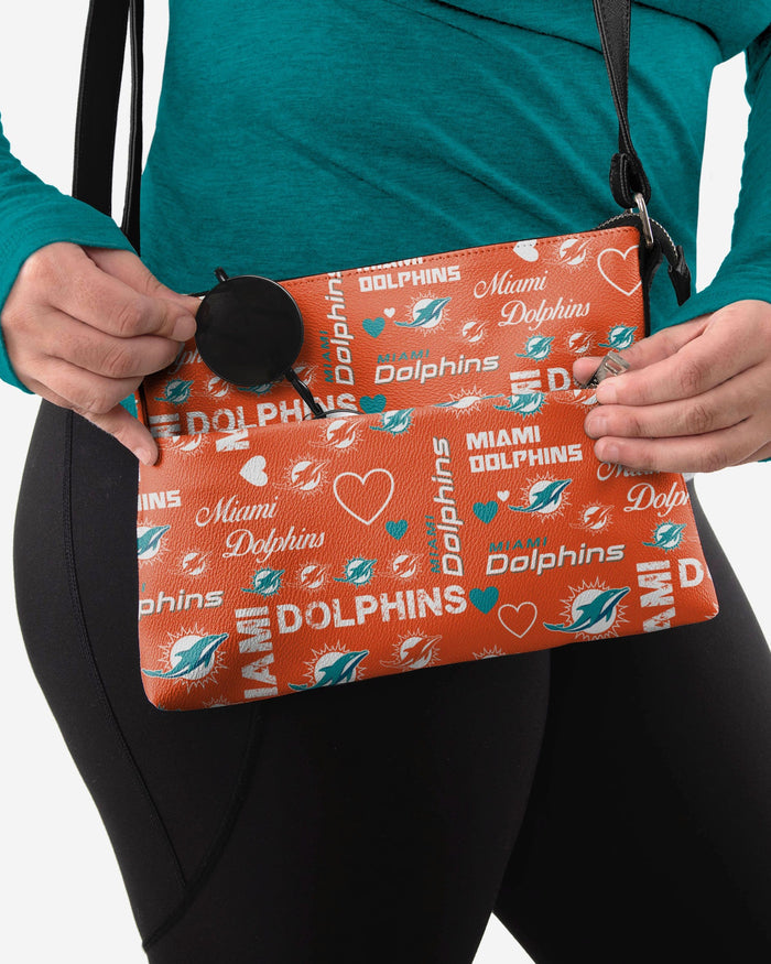 Miami Dolphins Logo Love Crossbody Purse FOCO - FOCO.com