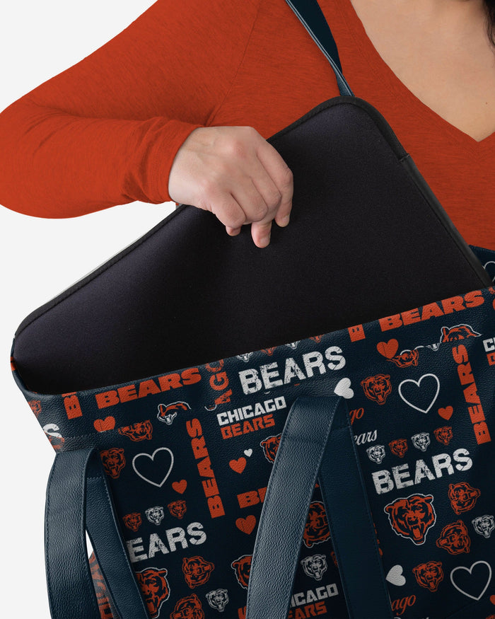 Chicago Bears Logo Love Tote Bag FOCO - FOCO.com