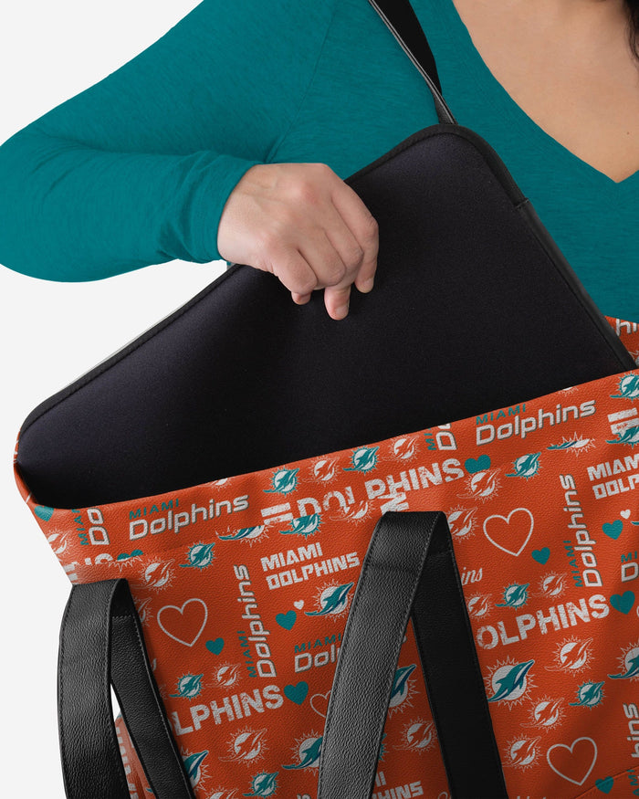 Miami Dolphins Logo Love Tote Bag FOCO - FOCO.com
