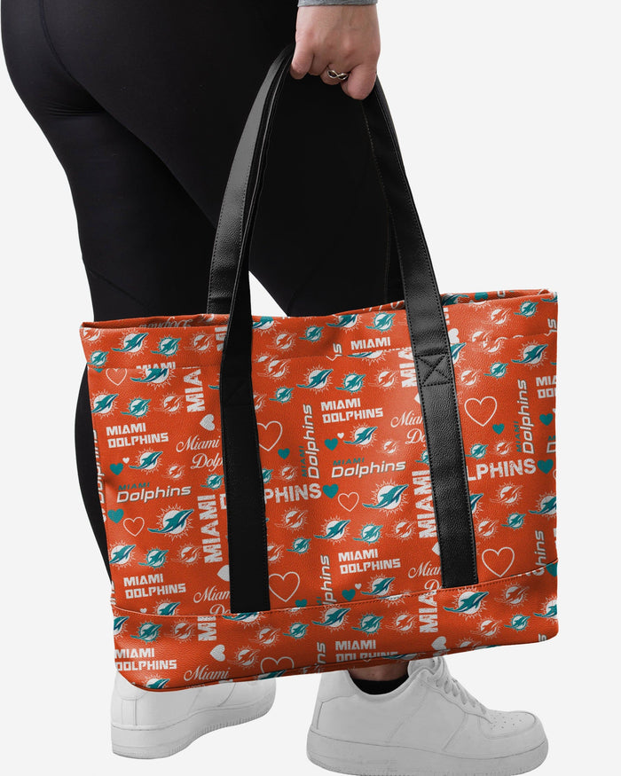 Miami Dolphins Logo Love Tote Bag FOCO - FOCO.com