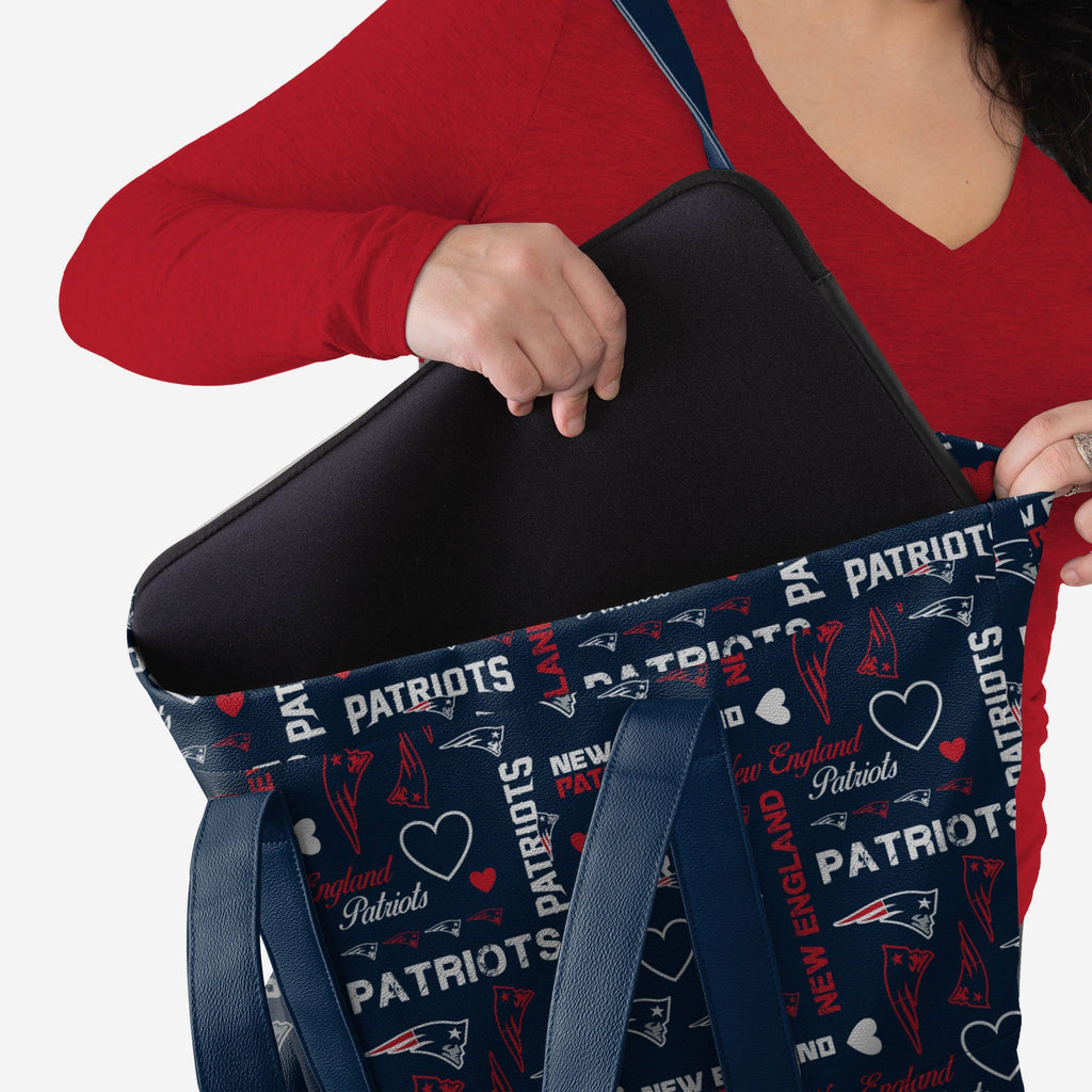 New England Patriots Logo Love Tote Bag FOCO