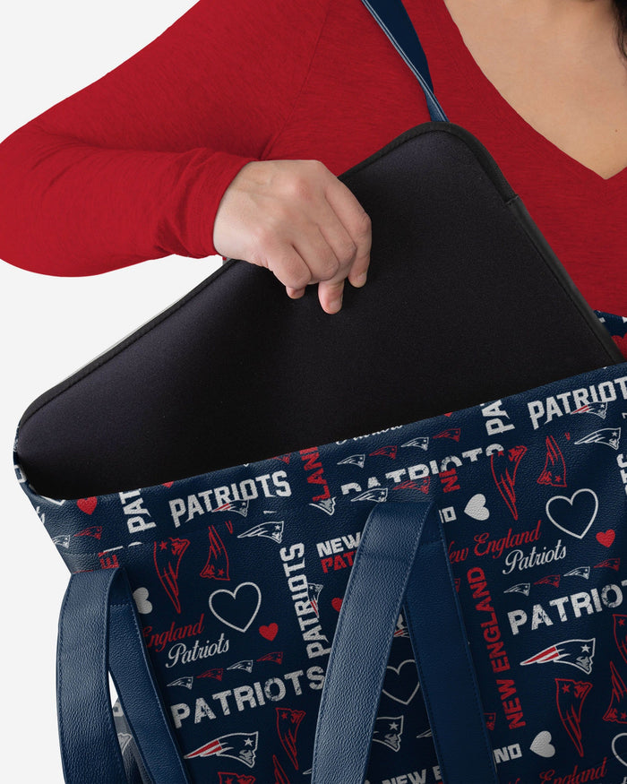 New England Patriots Logo Love Tote Bag FOCO - FOCO.com